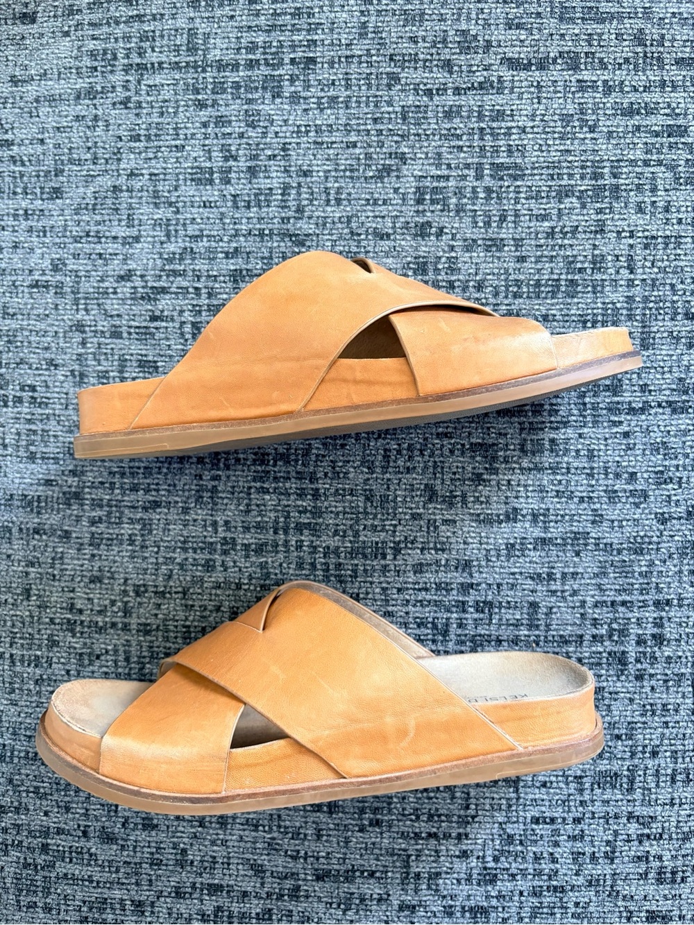 Kelsi Dagger Leather Crisscross Slide Sandals - Picture 4 of 5